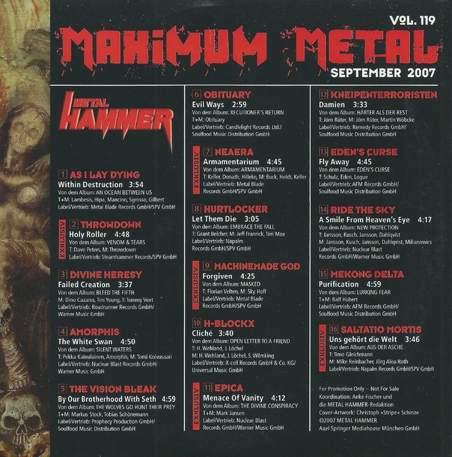 Various Artists - Metal Hammer - Maximum Metal Vol. 119 (09-2007) (2)