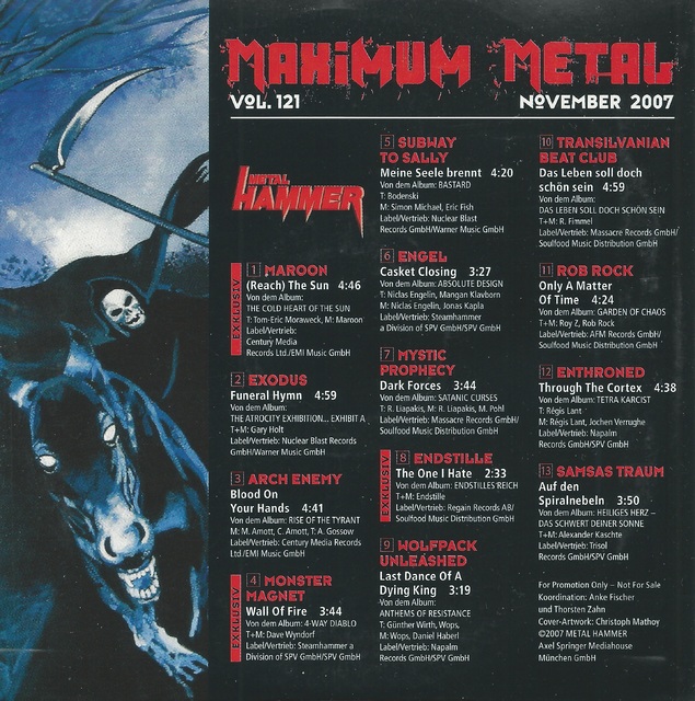 Various Artists - Metal Hammer - Maximum Metal Vol. 121 (11-2007) (2)