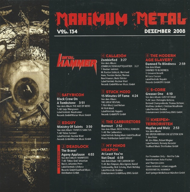 Various Artists - Metal Hammer - Maximum Metal Vol. 134 (12-2008) (2)