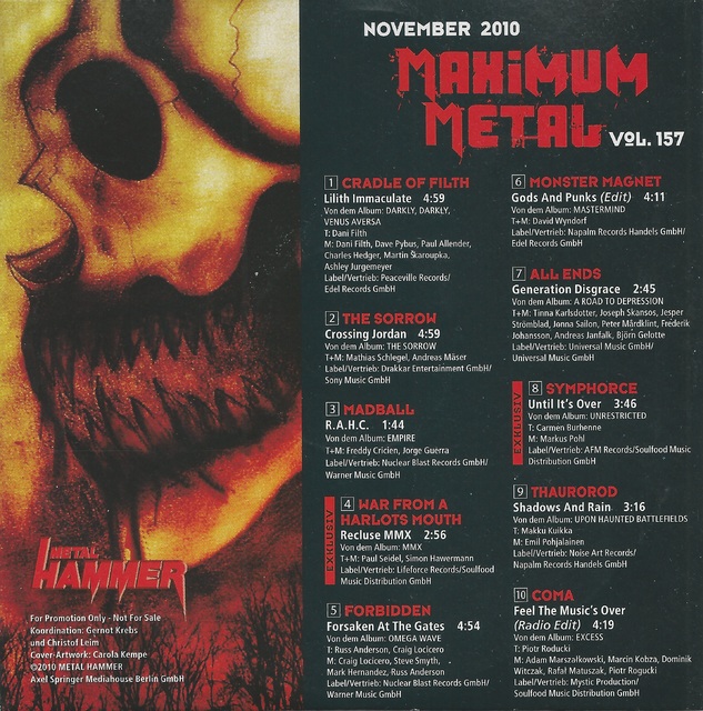 Various Artists - Metal Hammer - Maximum Metal Vol. 157 (11-2010) (2)