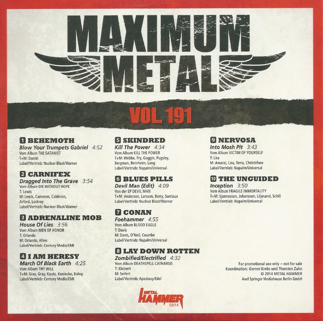 Various Artists   Metal Hammer   Maximum Metal Vol  191 (03 2014) (2)