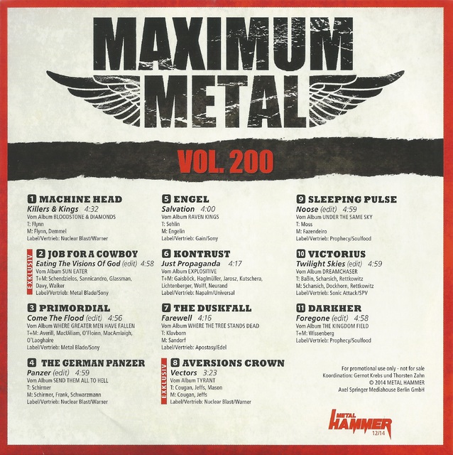 Various Artists - Metal Hammer - Maximum Metal Vol. 200 (12-2014) (2)