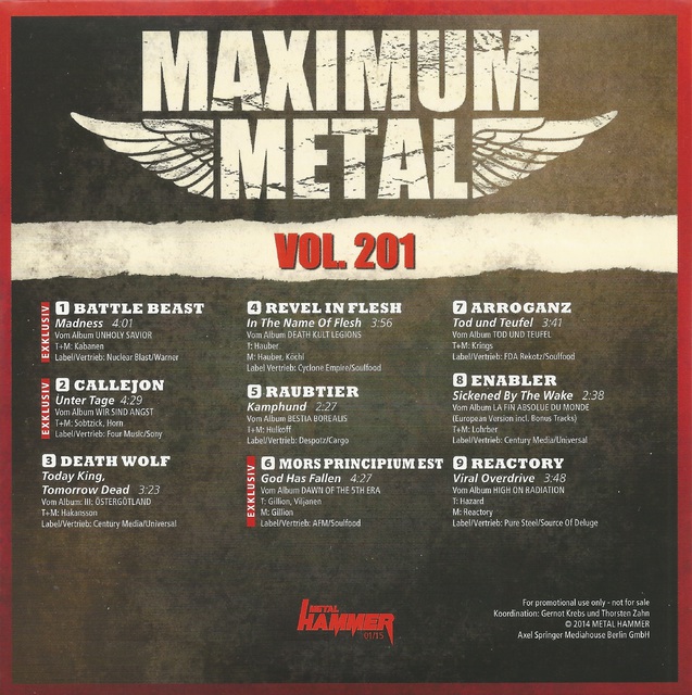 Various Artists - Metal Hammer - Maximum Metal Vol. 201 (01-2015) (2)