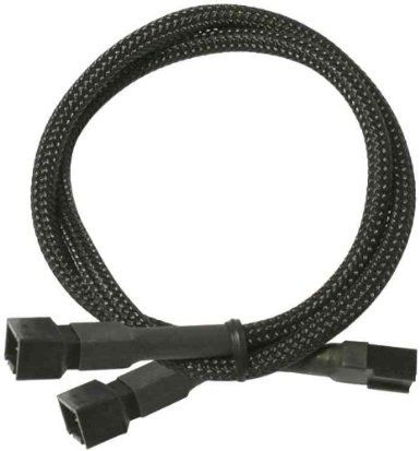 Nanoxia 4-Pin PWM Y-Kabel 30cm lang Sleeve schwarz