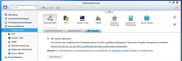 QNAP NFS Dienst