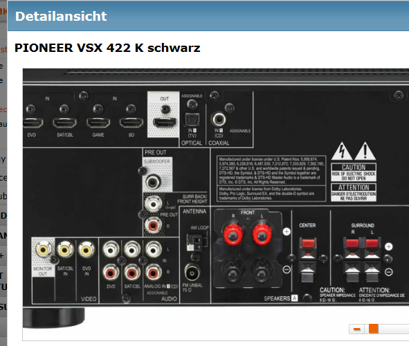 Rückansicht Receiver