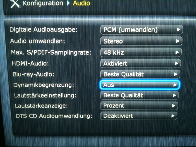 Audioeinstellung Dune