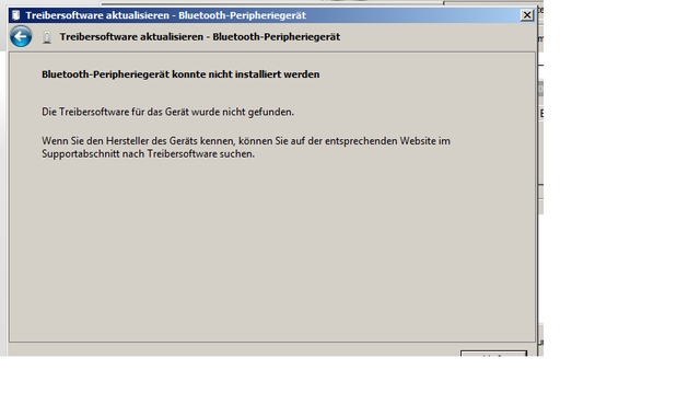 Treiber Fehlermeldung