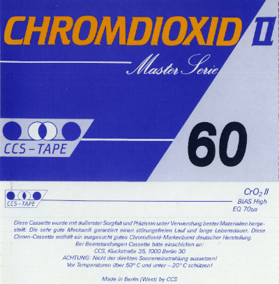 CCS Tape  Chromdioxid 60 Master Serie  Cover