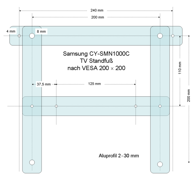 Vesa 200x200 Adapter Für Samsung CY-SMN1000C TV Standfuß