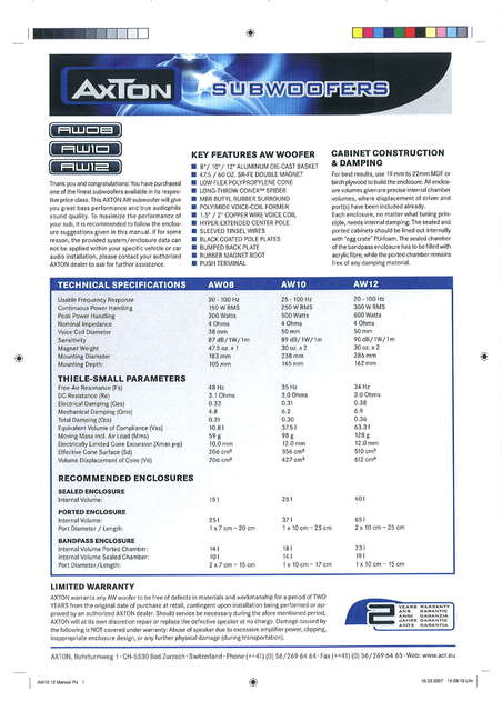 Datenblatt Axton AW12