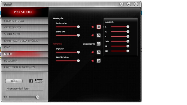 Pro Studio Einstellungen Sound Blaster Z