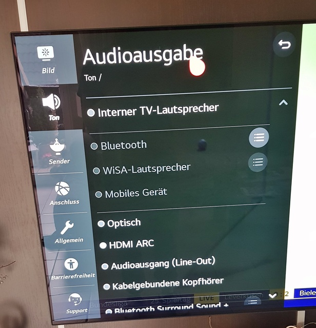 Audioausgabe TV