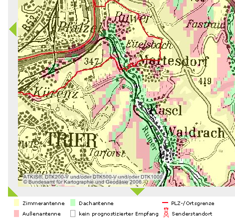 DVB-T Empfang Trier-Ruwer (PLZ 54292)