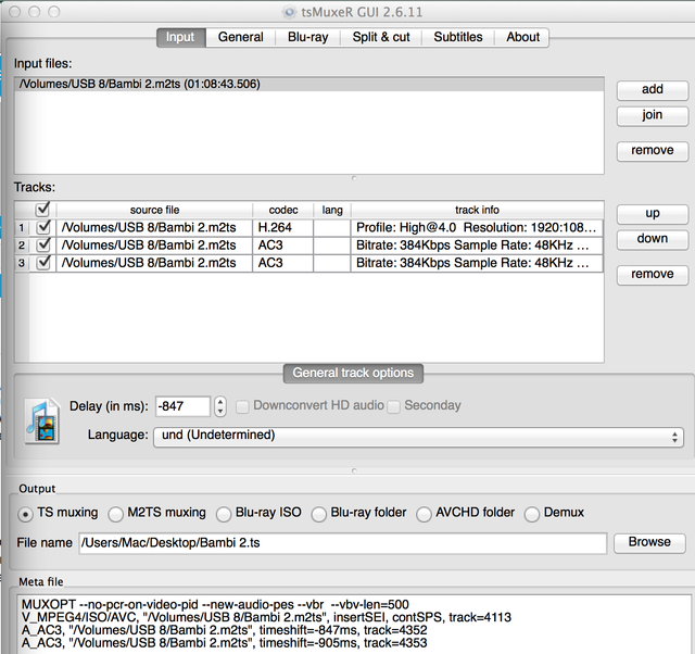 TsMuxeR GUI 2.6.11 Mac