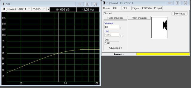 JBL cs1214 in 60 Litern geschlossen