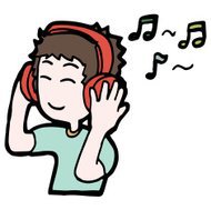 37302598 Cartoon Man Listening To Music