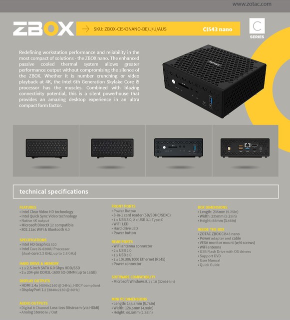 Zotac Zbox Nano CI543