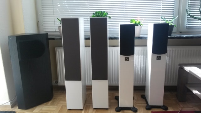 Größenvergleich B&W CM8 Und Leema Acoustics Xone