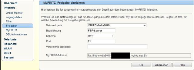 My Fritz Freigabe Internet