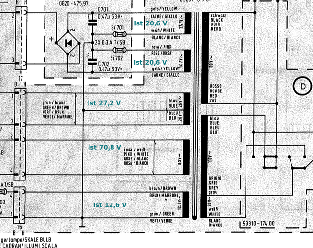 Grundig R35 Spannungen Am Trafo