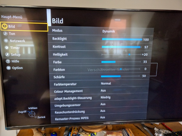 Bildeinstellung Panasonic