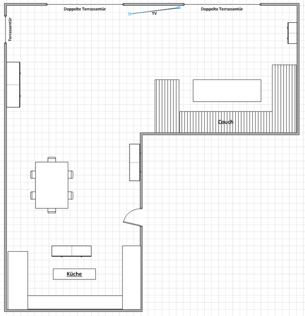 Wohnzimmer / Esszimmer / Küche