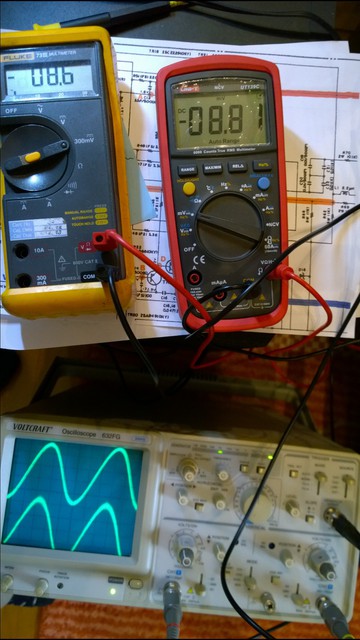 Offset mit Sinussignal 1000Hz.