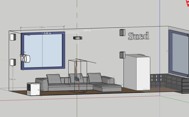 Ansichten Planung Wohnzimmerkino