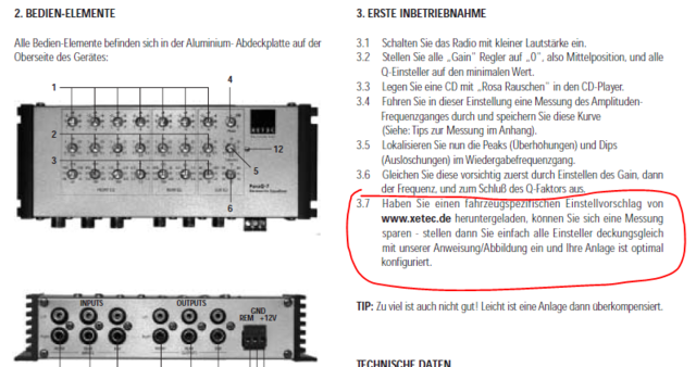 Siehe Manual