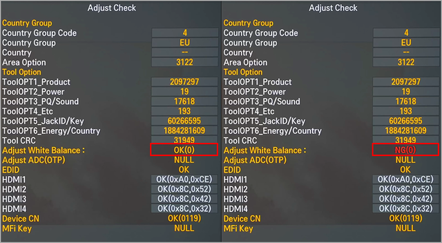 LG OLED SM WB Reset