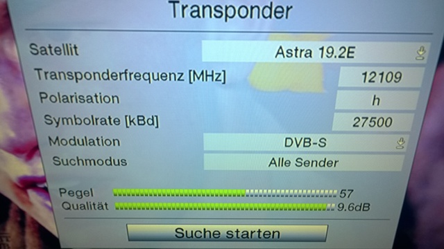 Screenshot Transpondersignal