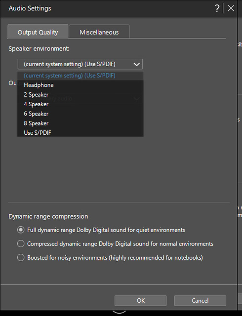 Speaker Environment Settings