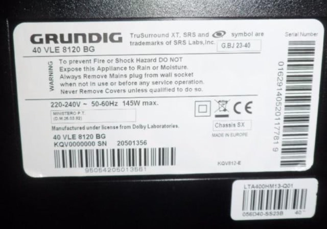 Grundig 40 VLE 8120 BG