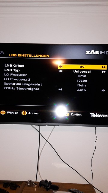 Einstellungen Extra ZAS Receiver