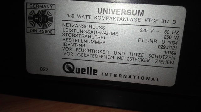 Grundig Universum VTCF 817 B