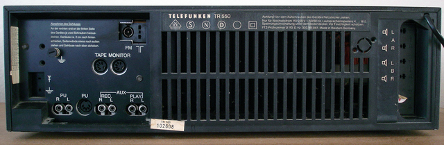 Telefunken TR550 Bj. 1979-1980 Backside