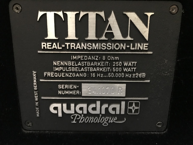 Quadral Titan MK4 Plakette