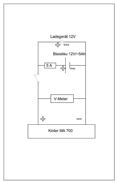 Schaltplan Kinter MA 700, Bleiakku + Ladebuchse