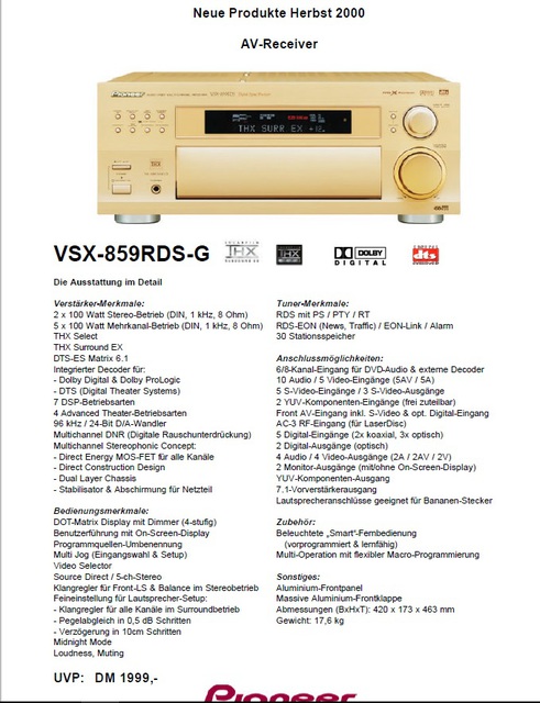 Pioneer Vsx 859