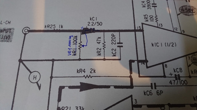 Sansui Ausschnitt B - 1000 Plan Poti Einbau