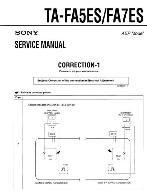 Sony TA-fa5070ES Korrektur