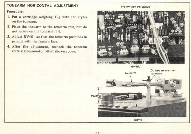 Tonarm Horizontal Adj