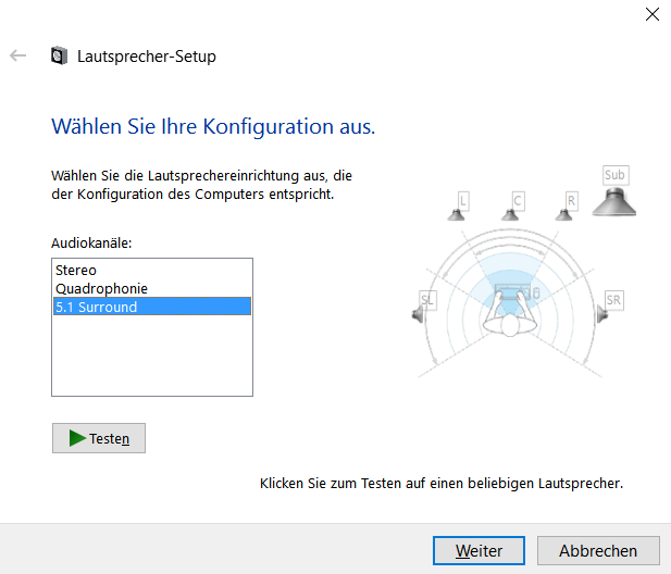 Lautsprecher Konfigurieren