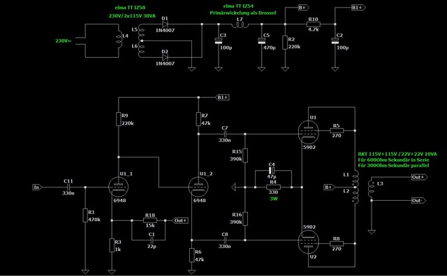 5902 PP Triode KHV Schaltplan