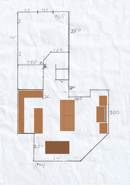 Skzze Wohnung (mit Möbeln)