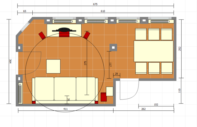 Skizzen Wohnzimmer/Esszimmer