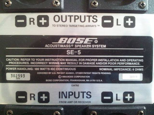 Bose Acoustic Mass SE-5 Speaker System