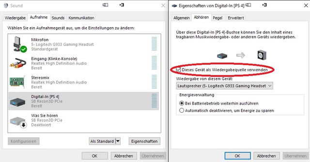 Digital-In Aufnahmegeräte