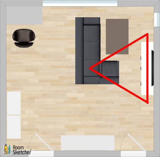 Wohnzimmer Stereodreieck